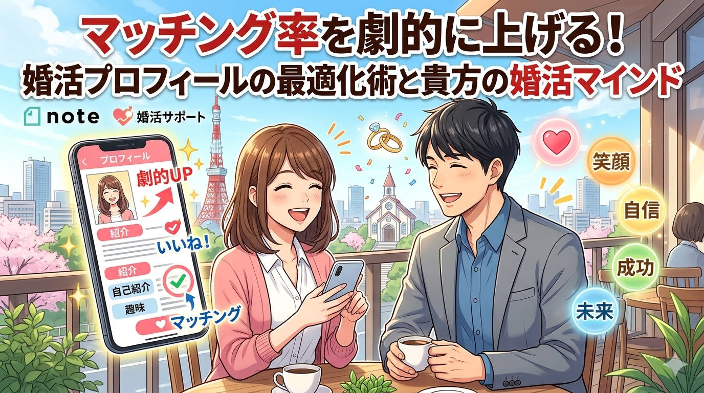 マッチング率を劇的に上げる!婚活プロフィールの最適化術と貴方の婚活マインド(お説教VER)