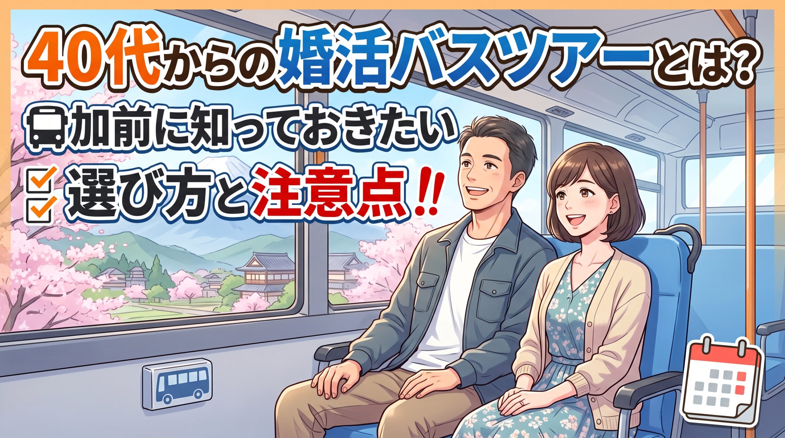 40代からの婚活バスツアーとは？参加前に知っておきたい選び方と注意点