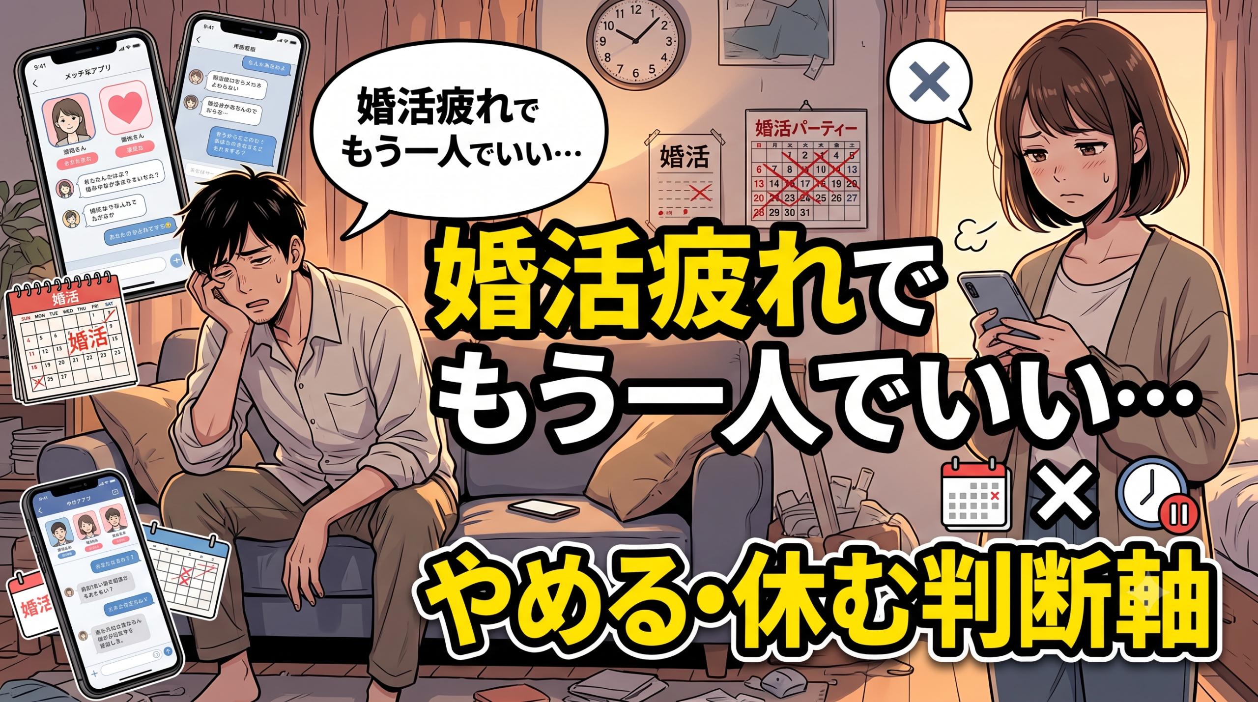 婚活疲れでもう一人でいい…やめる・休む判断軸