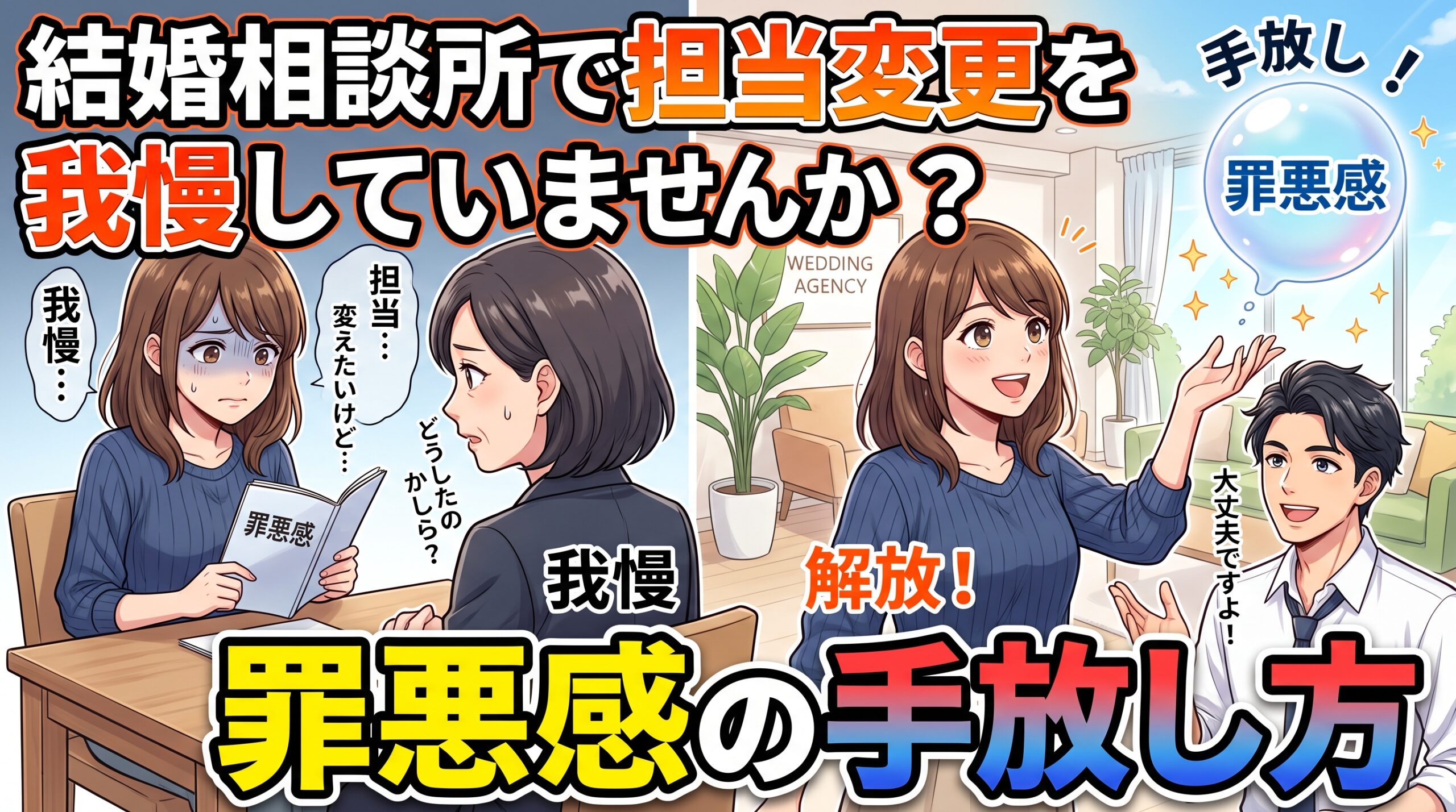 結婚相談所で担当変更を我慢していませんか？罪悪感の手放し方